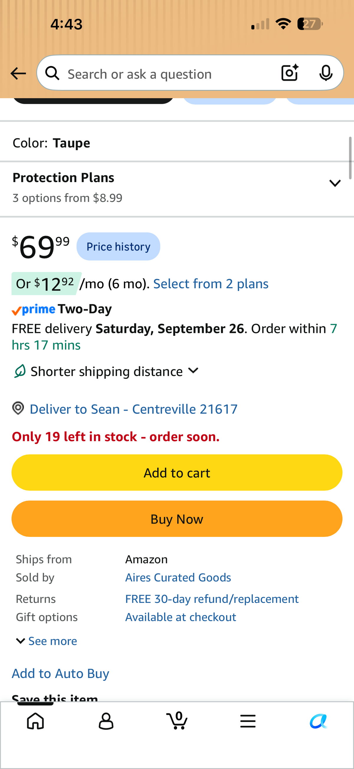 Aires 34oz Ceramic French Press Coffee Maker