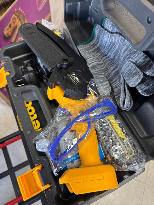 Tietoc 6” Mini Chainsaw w/2 Batteries & Accessories