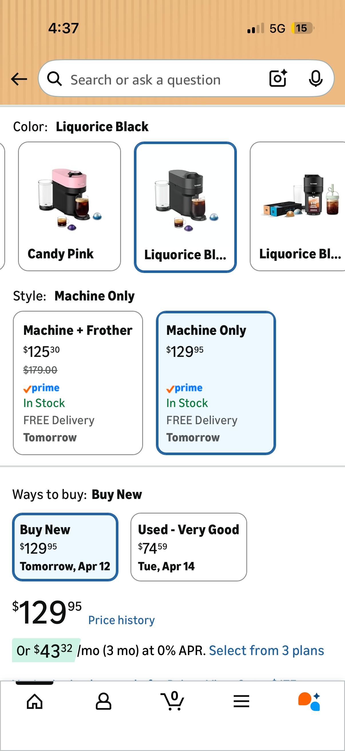 Nespresso Vertuo Pop+ Coffee & Espresso Machine