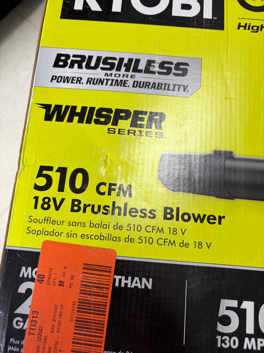 Ryobi One+ 18v HP Brushless Whisper Series Leaf Blower (Tool Only)