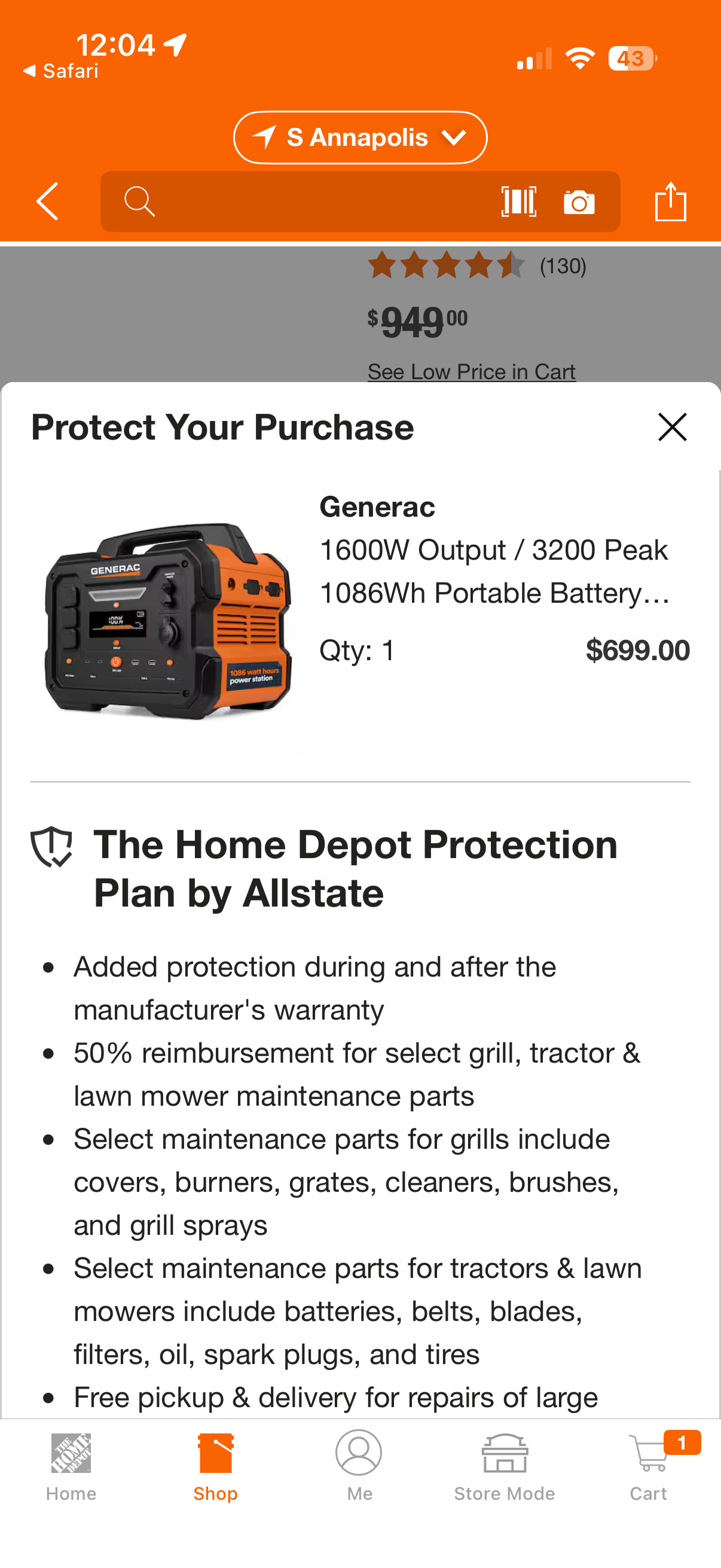 Generac GB1000 1600W Portable Battery Power Station