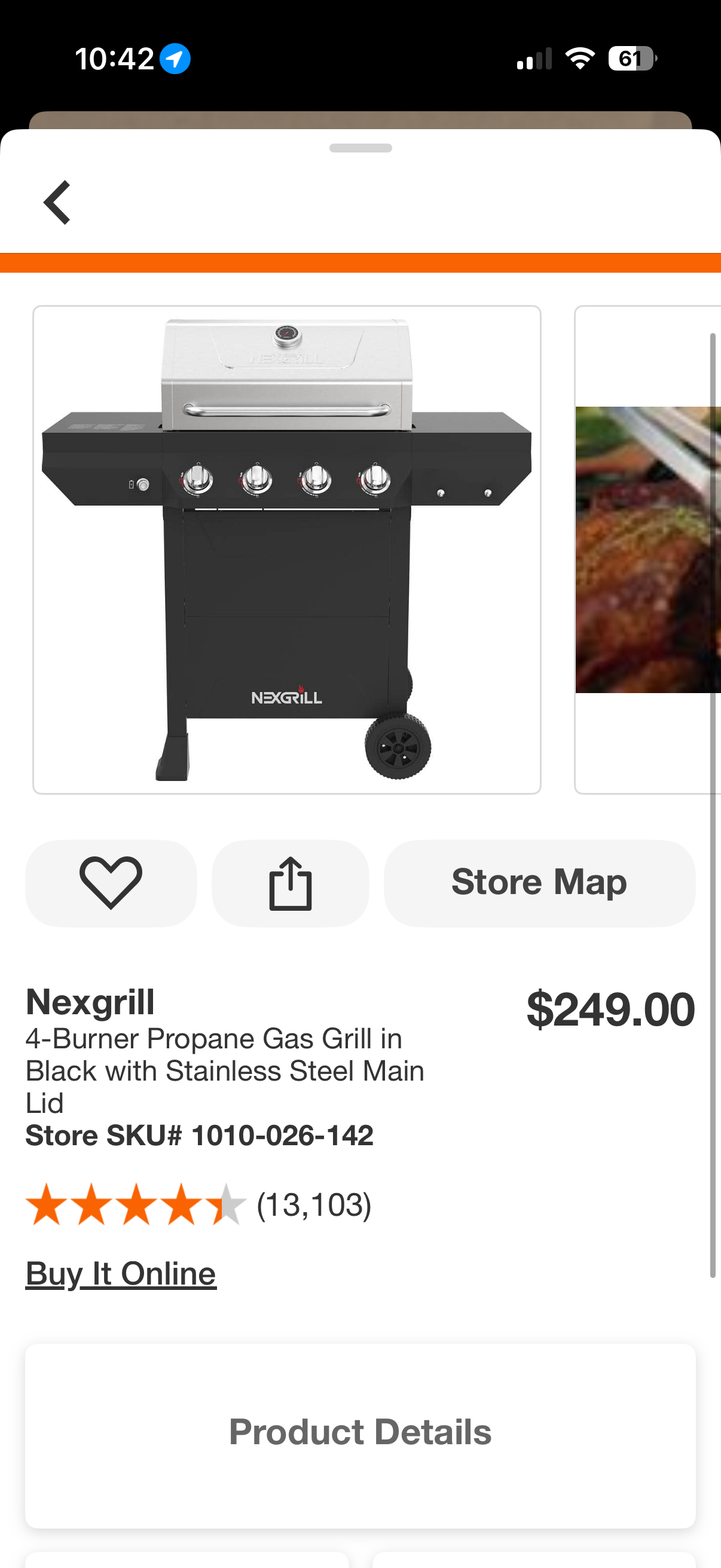 Nexgrill 4-Burner Stainless Steel Propane Gas Grill