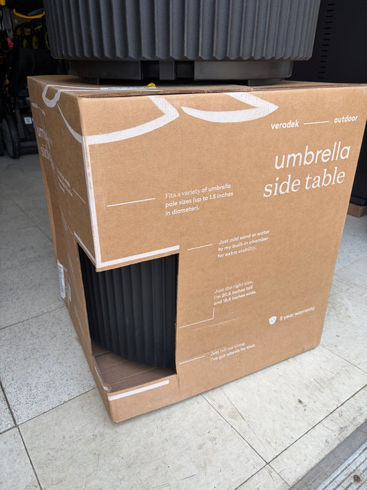 Veradek 20” Round Plastic Outdoor Umbrella Side Table