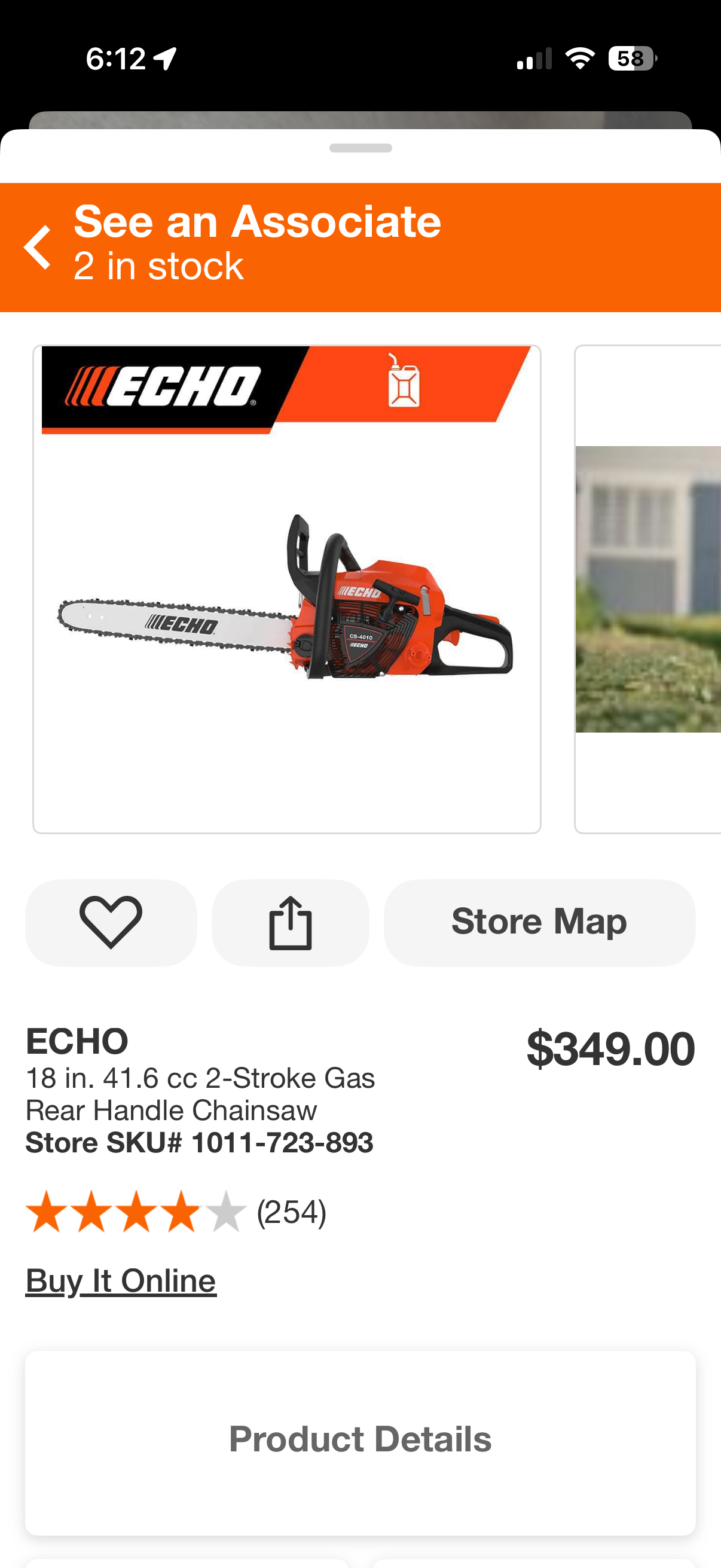 Echo CS-4010 18” 41.6cc 2-Stroke Gas Chainsaw