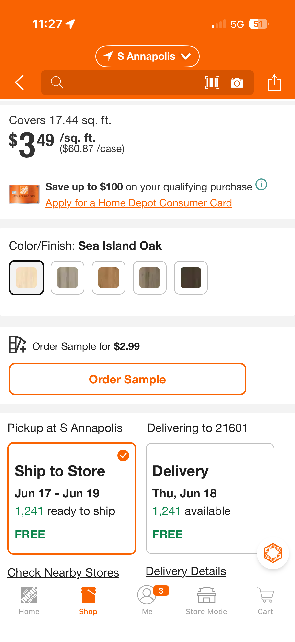Lifeproof Designer Series Sea Island Oak Click-Lock Luxury Vinyl Flooring