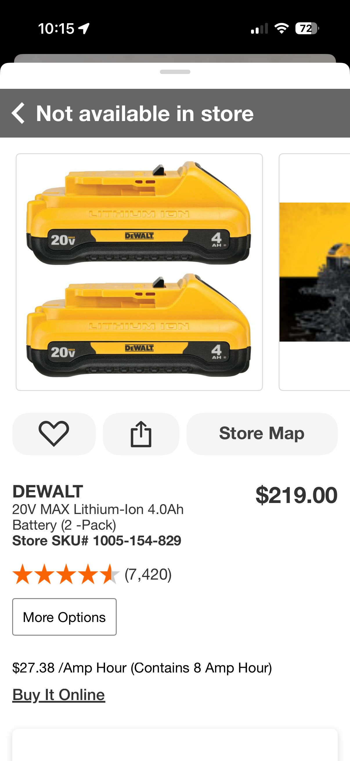 Dewalt 20v Max Compact 4ah Lithium Ion Battery (2-Pack)