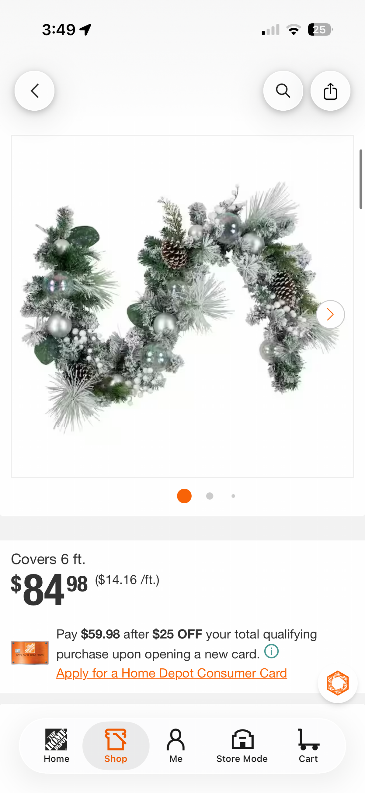 Northlight 6ft Flocked Pine Artificial Christmas Garland