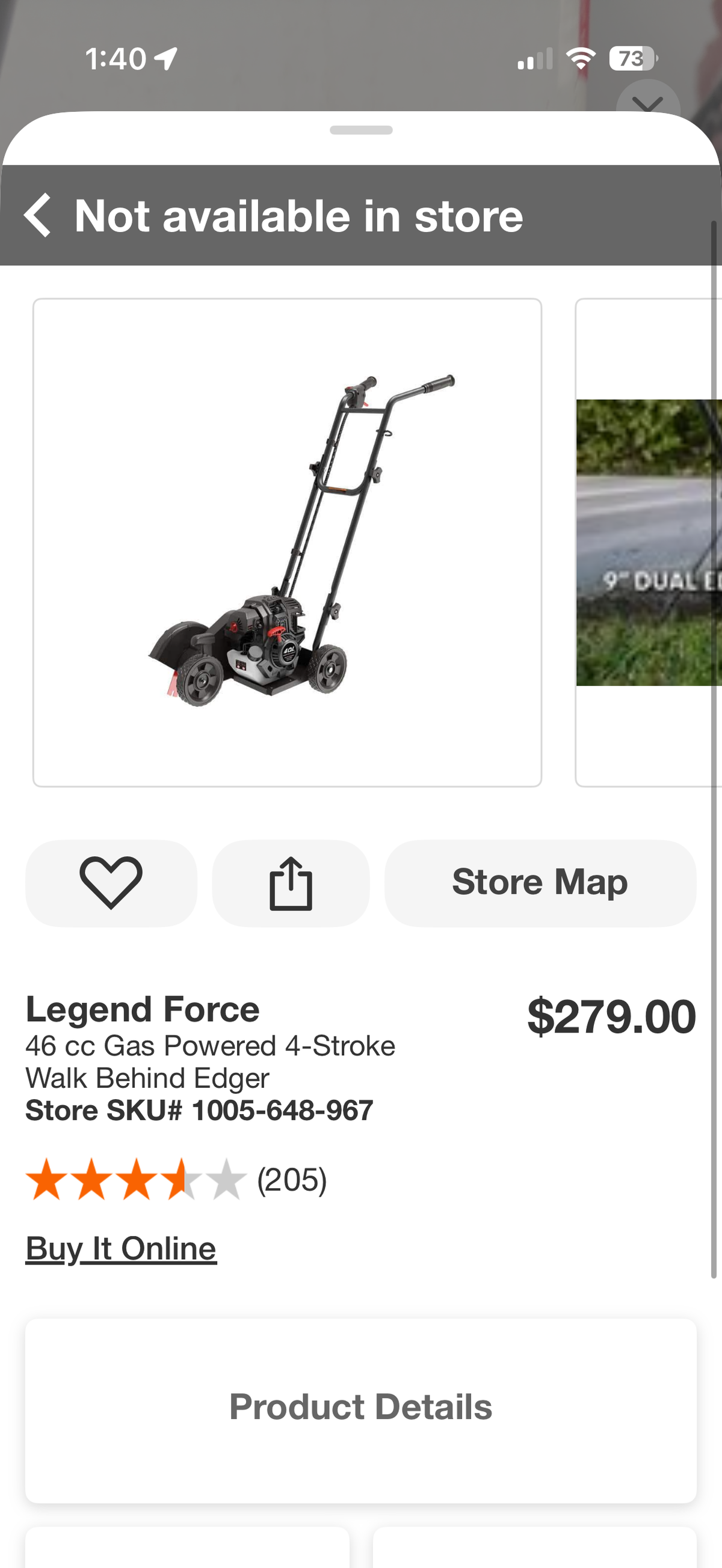 Legend Force 9” 46cc 4-Stroke Gas Walk Behind Edger