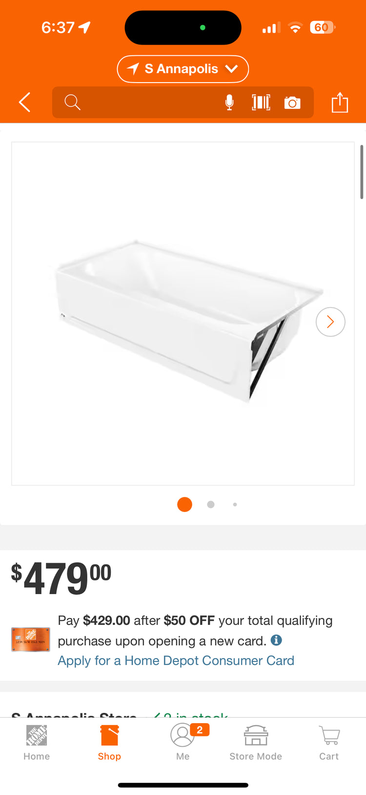 Bootz BootzCast 60x30” Right Drain Alcove Bathtub