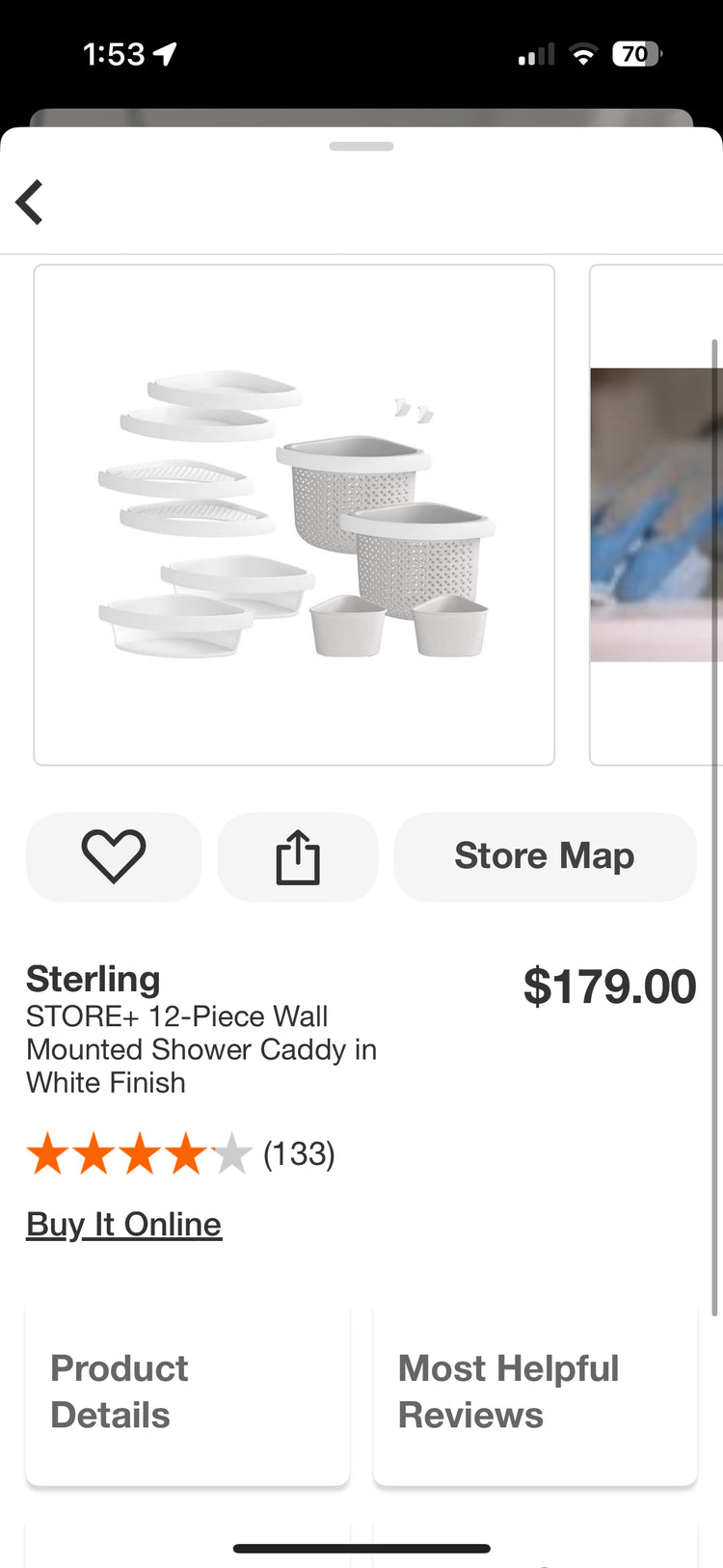 Sterling Store+ 12pc Wall Mounted Shower Caddy