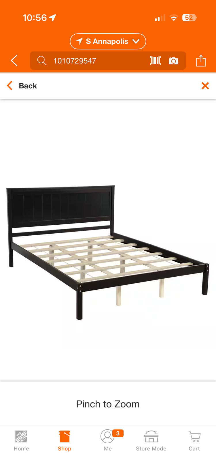 Polibi Brown Wood Queen Platform Bed Frame w/Headboard