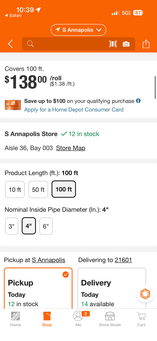 Advanced Drainage Systems 4” x 100ft Singlewall Solid Drain Pipe
