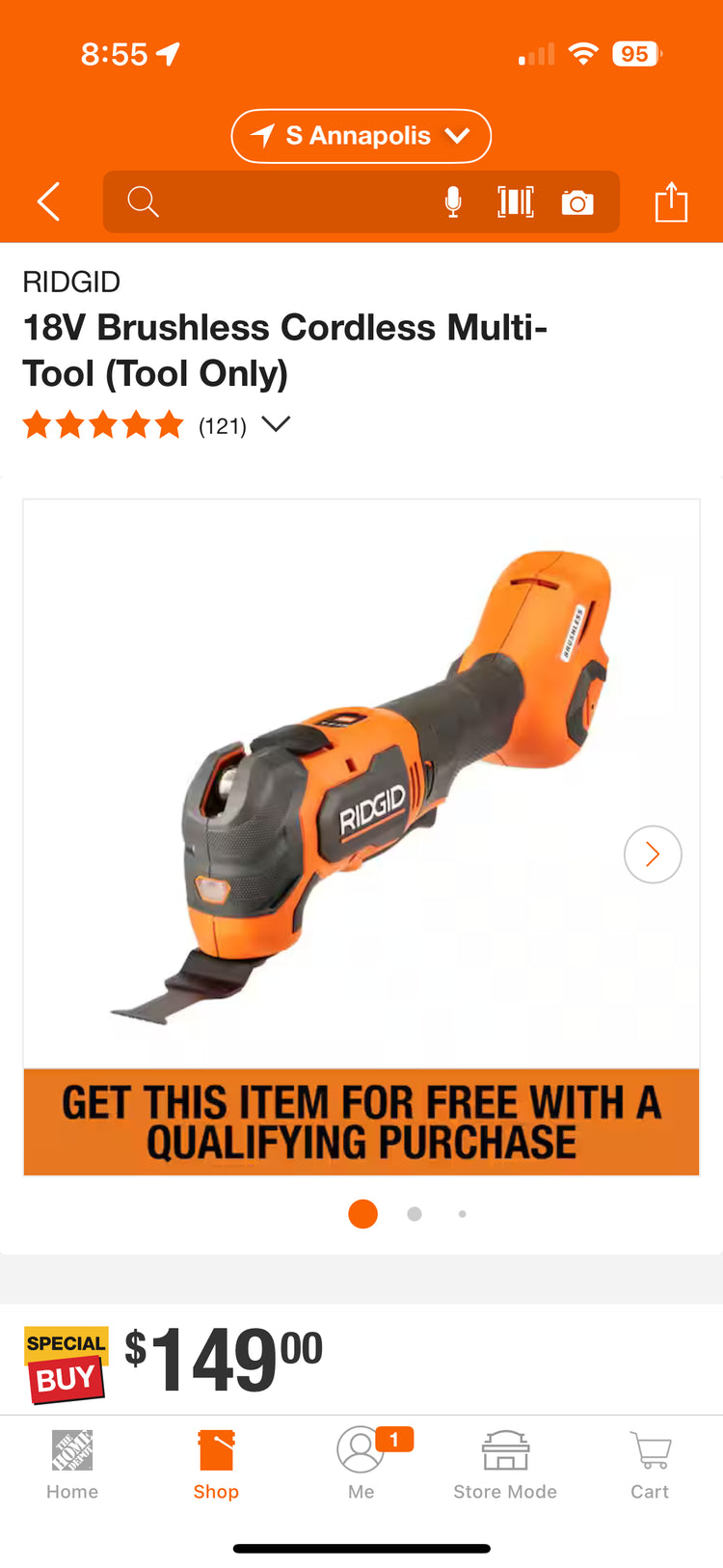 Ridgid 18v Brushless Multi-Tool (Tool Only)
