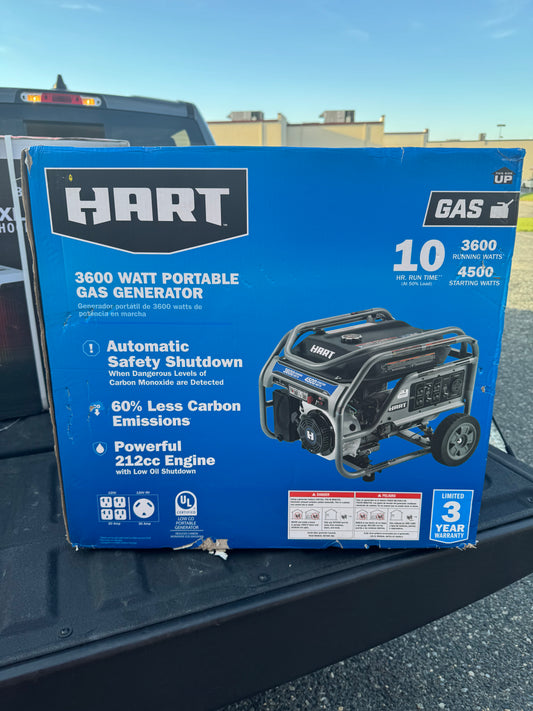 Hart 3600W 212cc Portable Gas Generator