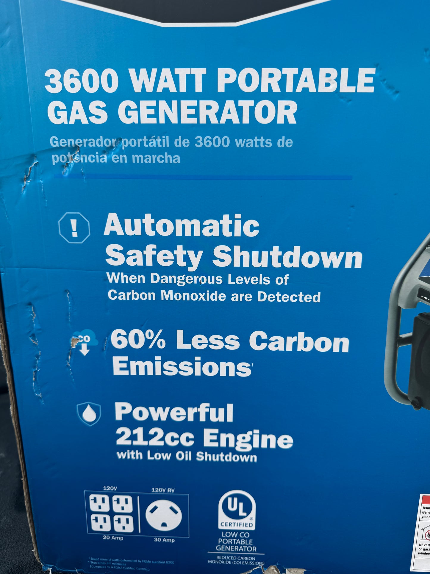 Hart 3600W 212cc Portable Gas Generator