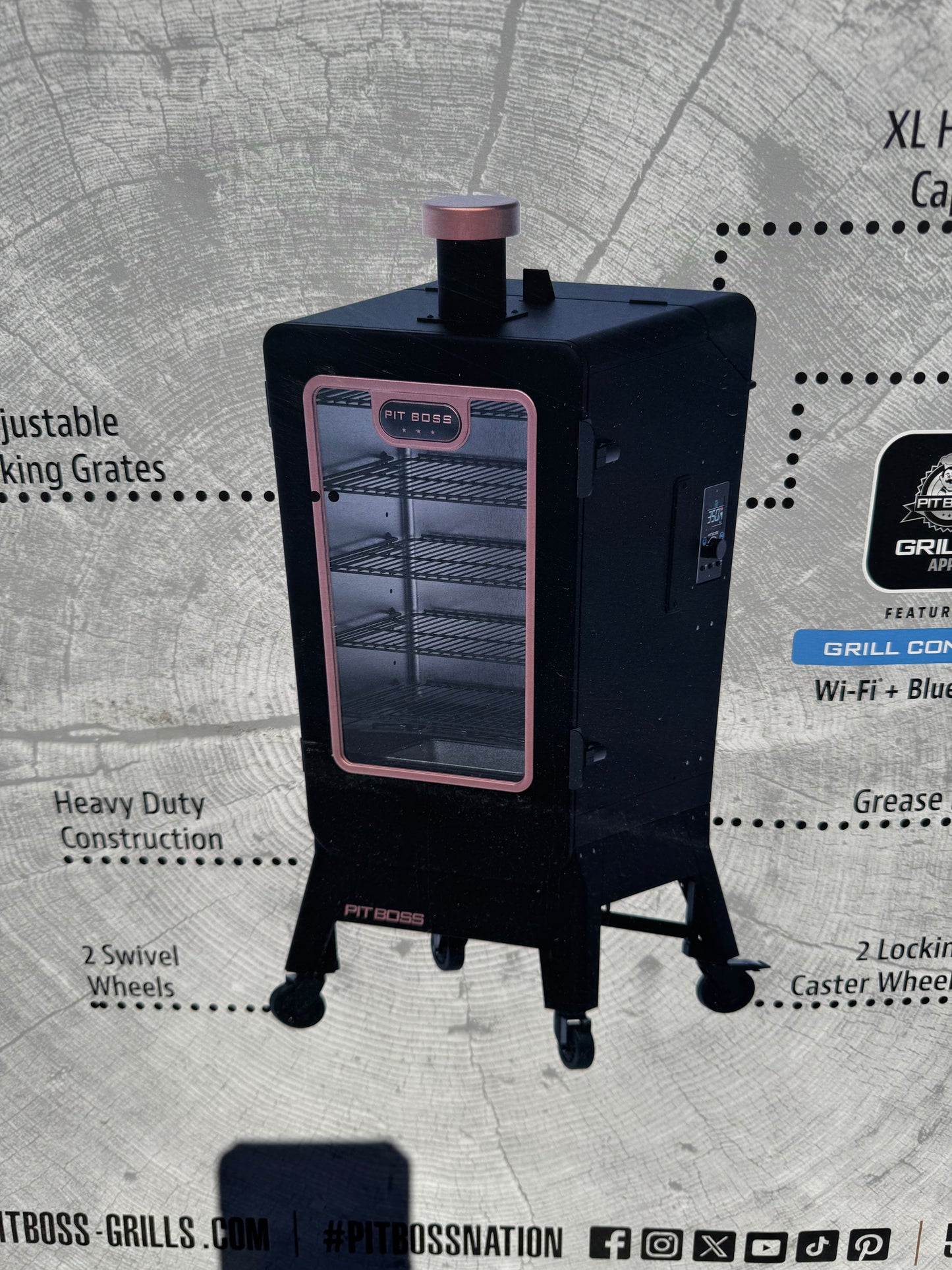 Pit Boss 1300 Copperhead Onyx WiFi & Bluetooth Wood Pellet Smoker
