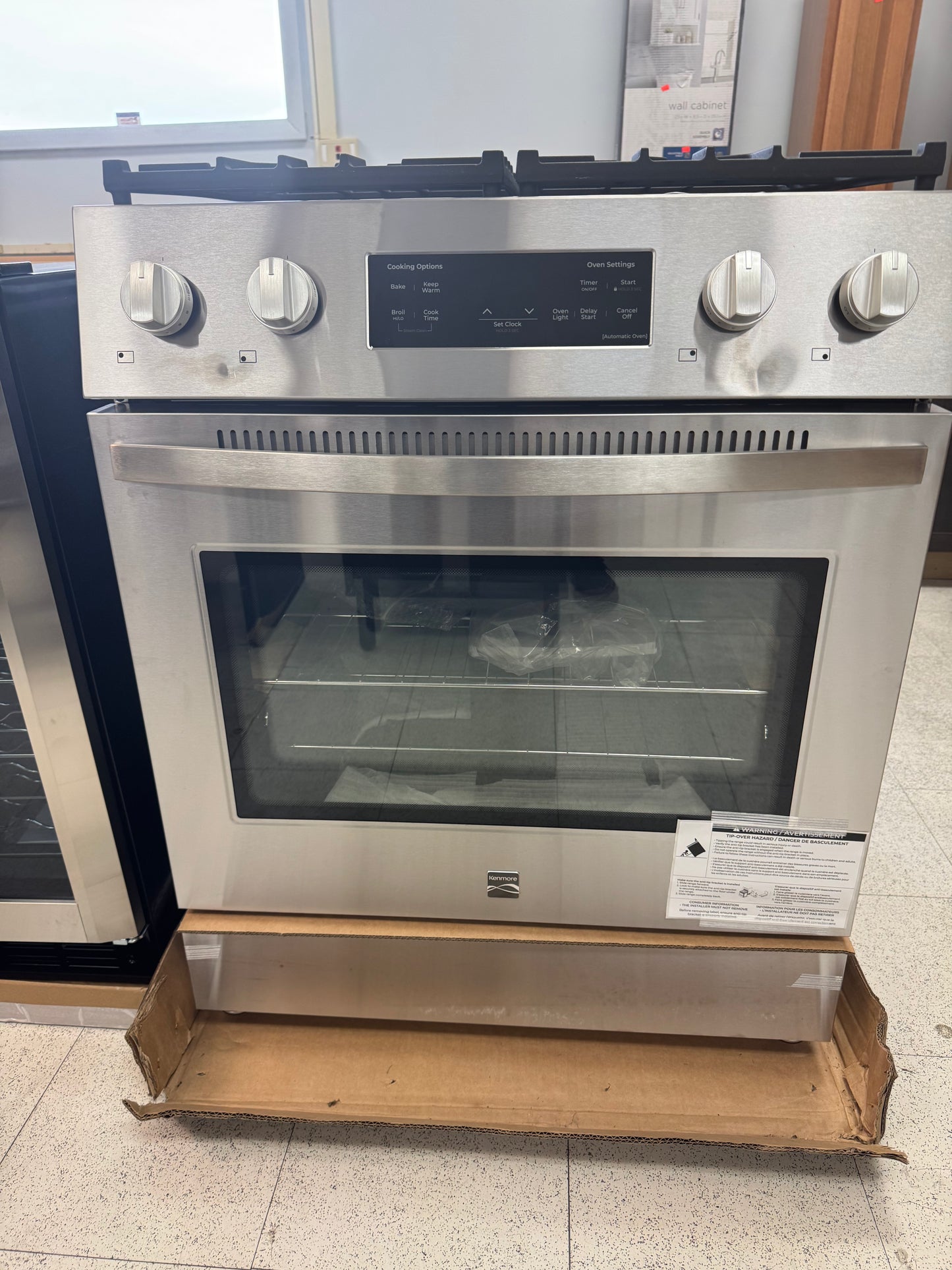 Kenmore 5 cu ft 4 Burner Stainless Steel Gas Range