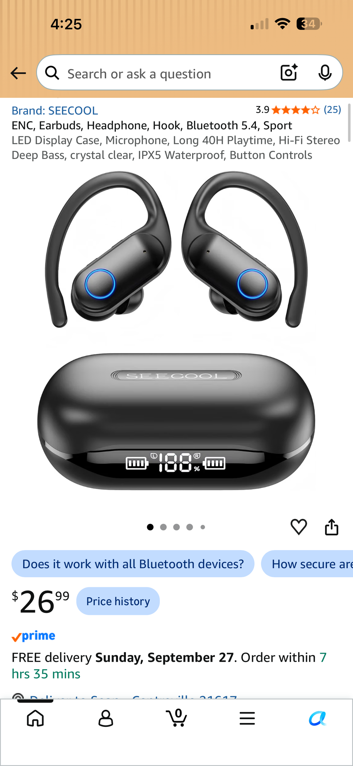 Secool Bluetooth True Wireless Earbuds