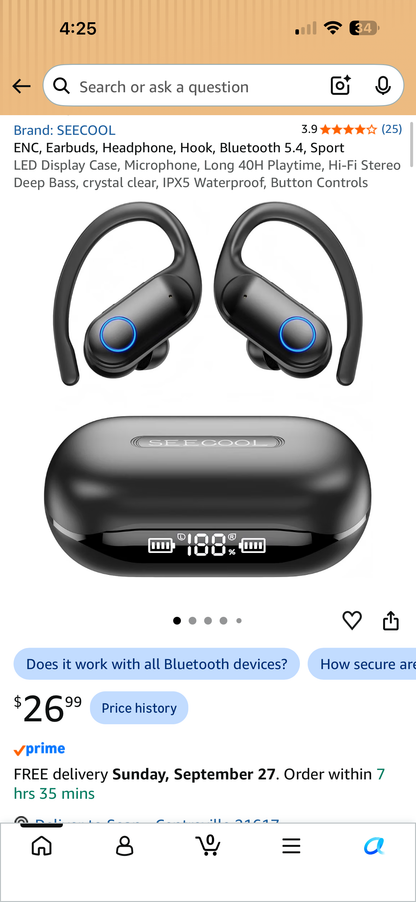 Secool Bluetooth True Wireless Earbuds