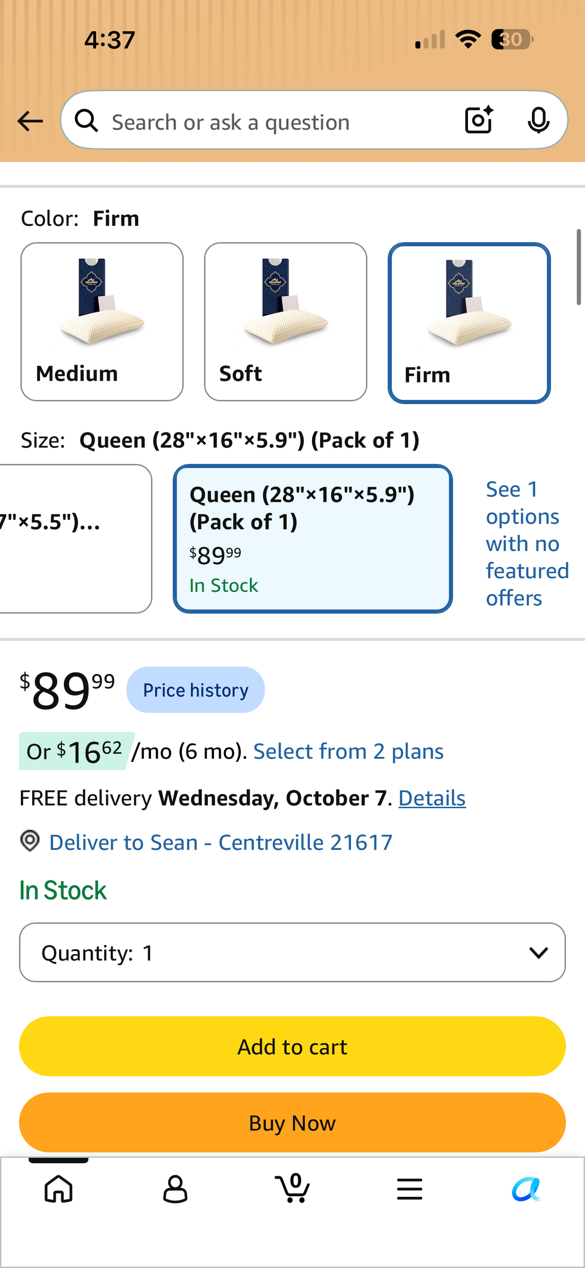 Talatex Talalay Queen Firm Premium Latex Pillow