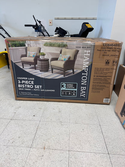 Hampton Bay Cooper Lake 3pc Wicker Patio Conversation Set