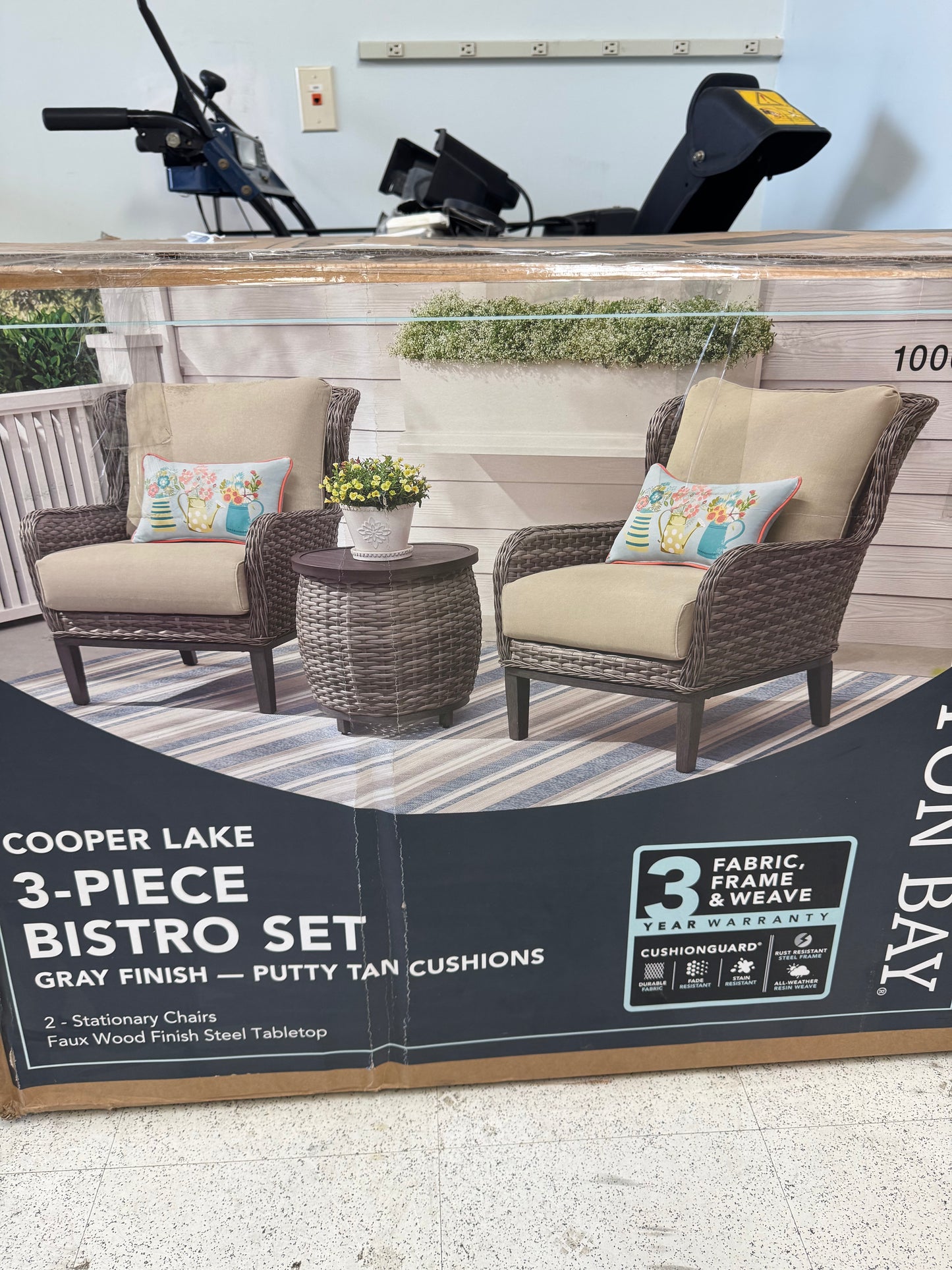 Hampton Bay Cooper Lake 3pc Wicker Patio Conversation Set