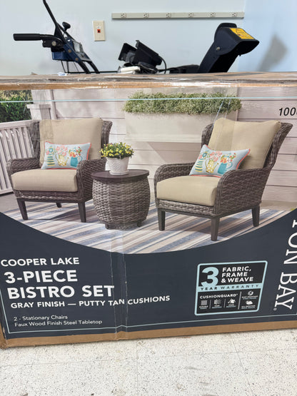 Hampton Bay Cooper Lake 3pc Wicker Patio Conversation Set