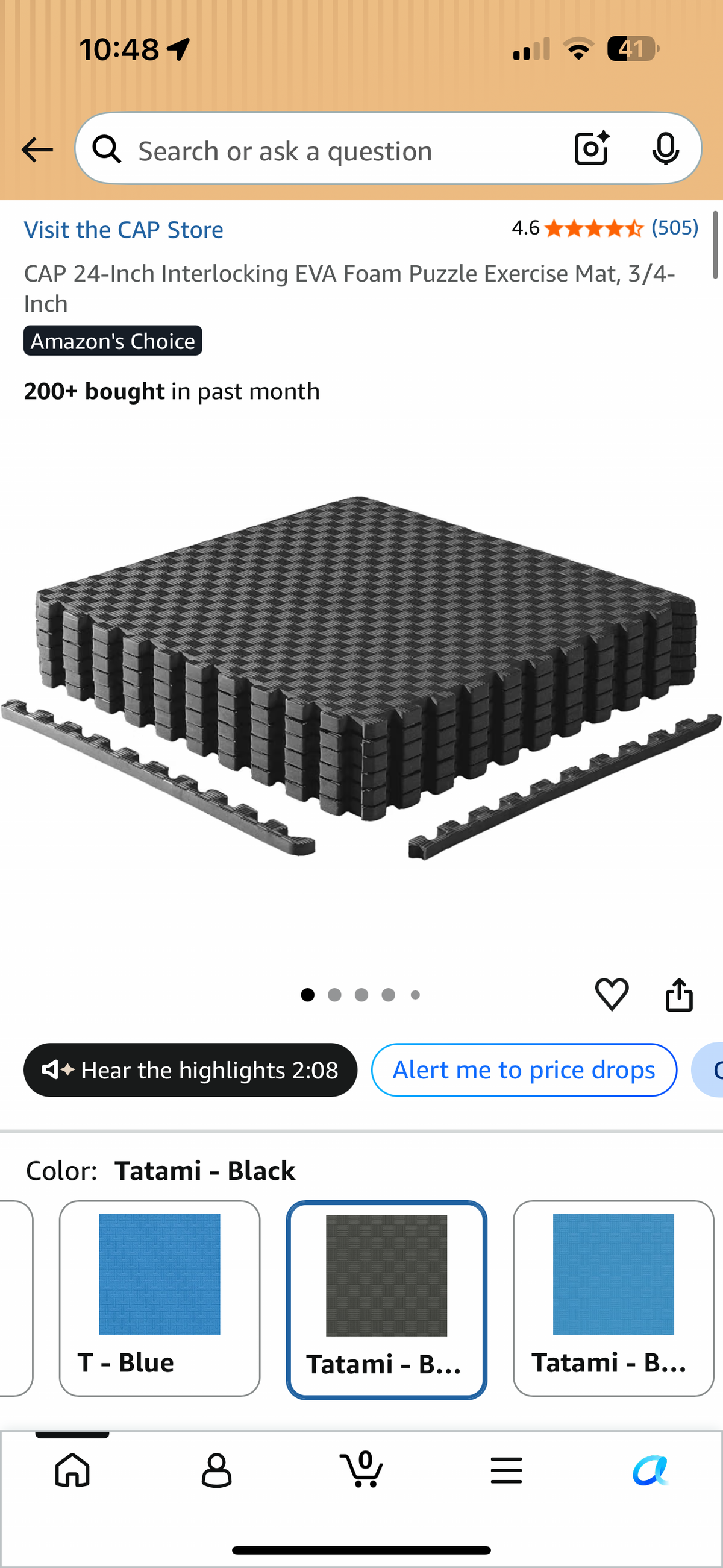 CAP 24” x 3/4” Interlocking Foam Puzzle Exercise Mats