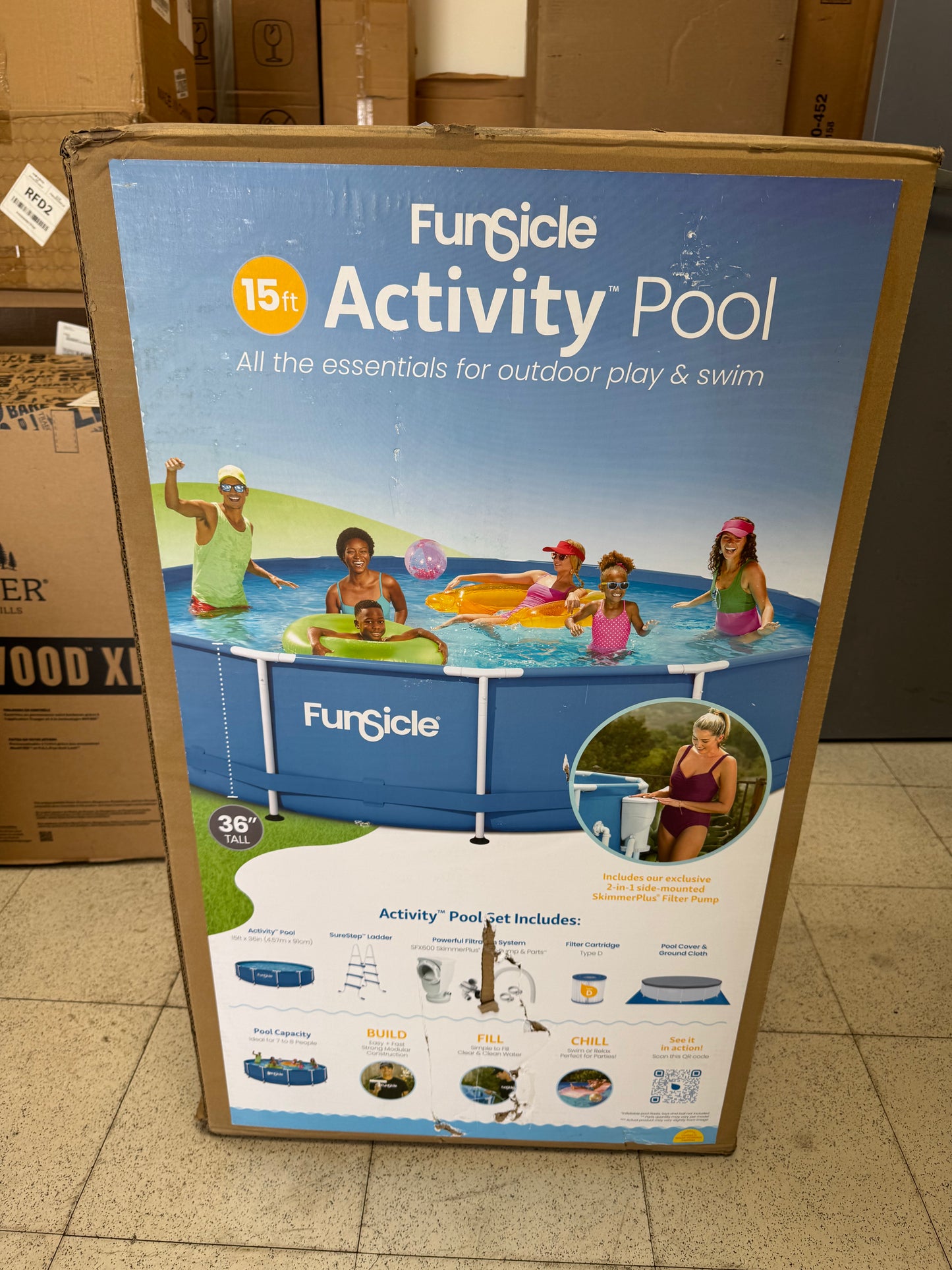 Funsicle 15ft Activity Above Ground Swimming Pool Set