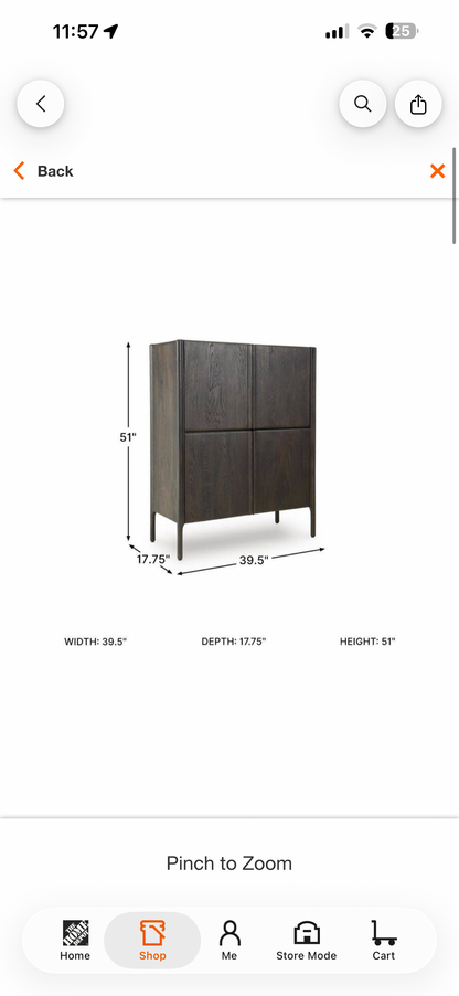 Signature Design by Ashley Orsonal Brown 51” Accent Cabinet