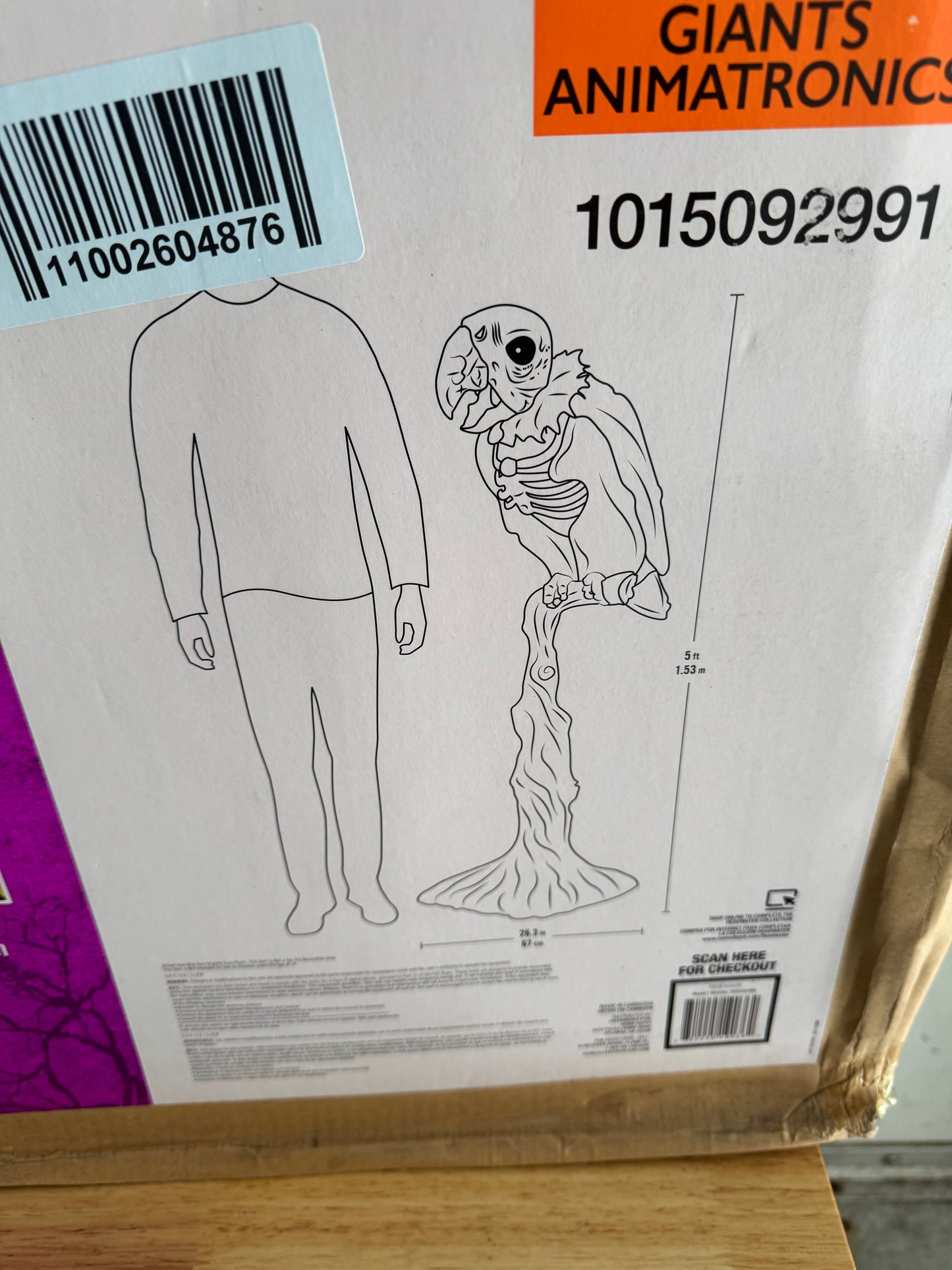 Home Accents Holiday 5ft Dead Water Animated LED Rotwing Parrot