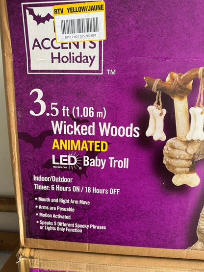 Home Accents Holiday 3.5ft Wicked Woods Animated LED Baby Troll