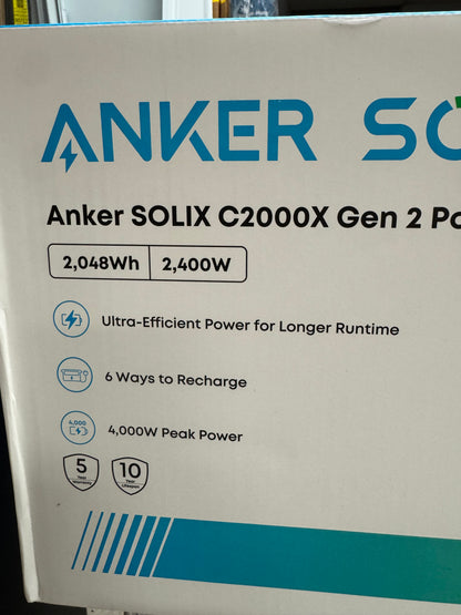 Anker Solix C2000x Gen 2 Portable 2400W Power Station