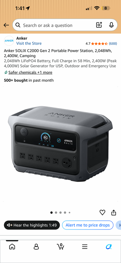 Anker Solix C2000x Gen 2 Portable 2400W Power Station
