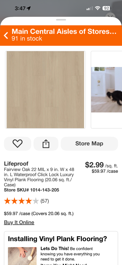 Lifeproof Fairview Oak Waterproof Click Lock Luxury Vinyl Plank Flooring