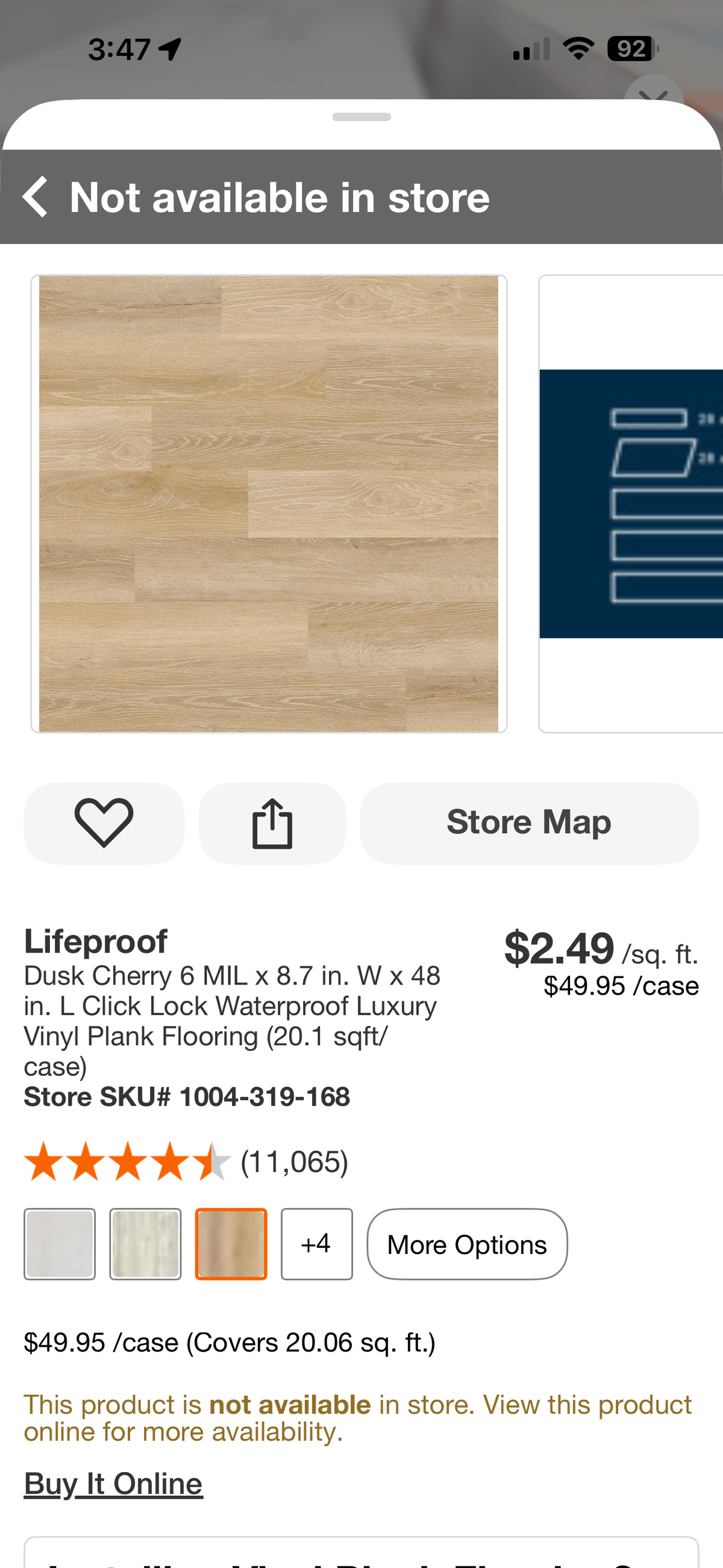 Lifeproof Dusk Cherry Waterproof Click Lock Luxury Vinyl Plank Flooring