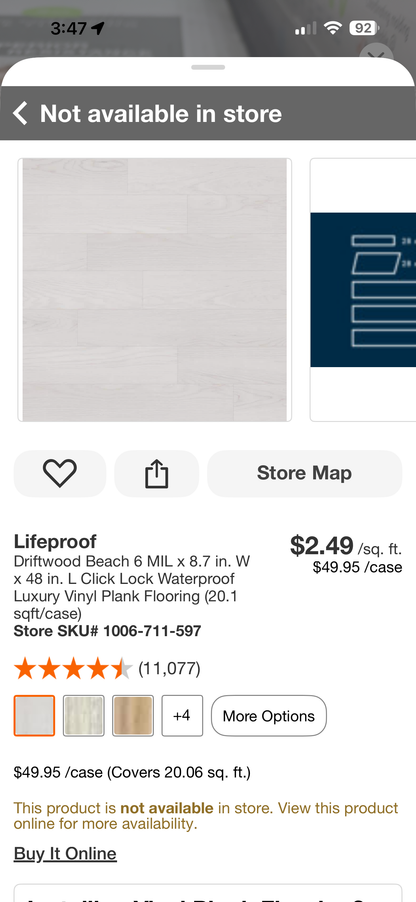Lifeproof Driftwood Beach Waterproof Luxury Vinyl Plank Flooring