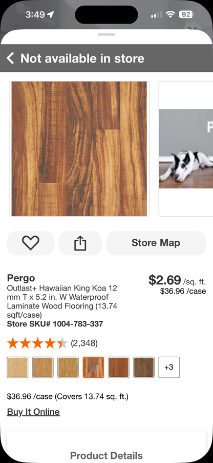 Pergo Outlast+ Hawaiian King Waterproof Laminate Wood Flooring