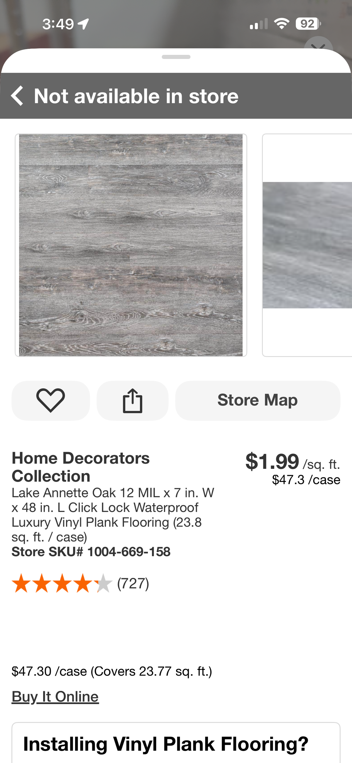 HDC Lake Annette Oak Waterproof Click Lock Luxury Vinyl Plank Flooring