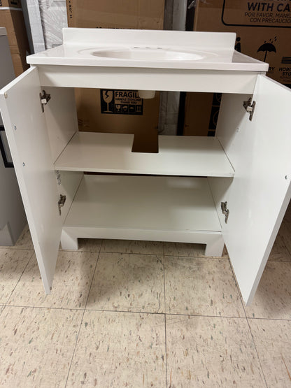 Glacier Bay Oakley 31” White Bath Vanity w/White Marble Top