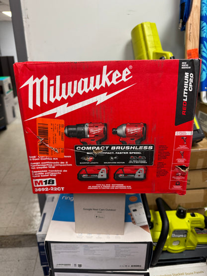 Milwaukee M18 Brushless Compact Drill/Impact Combo Kit