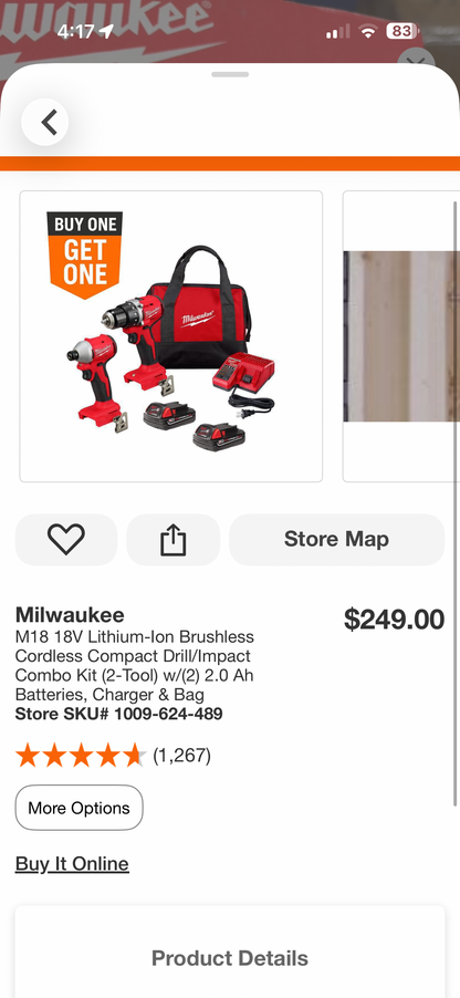 Milwaukee M18 Brushless Compact Drill/Impact Combo Kit