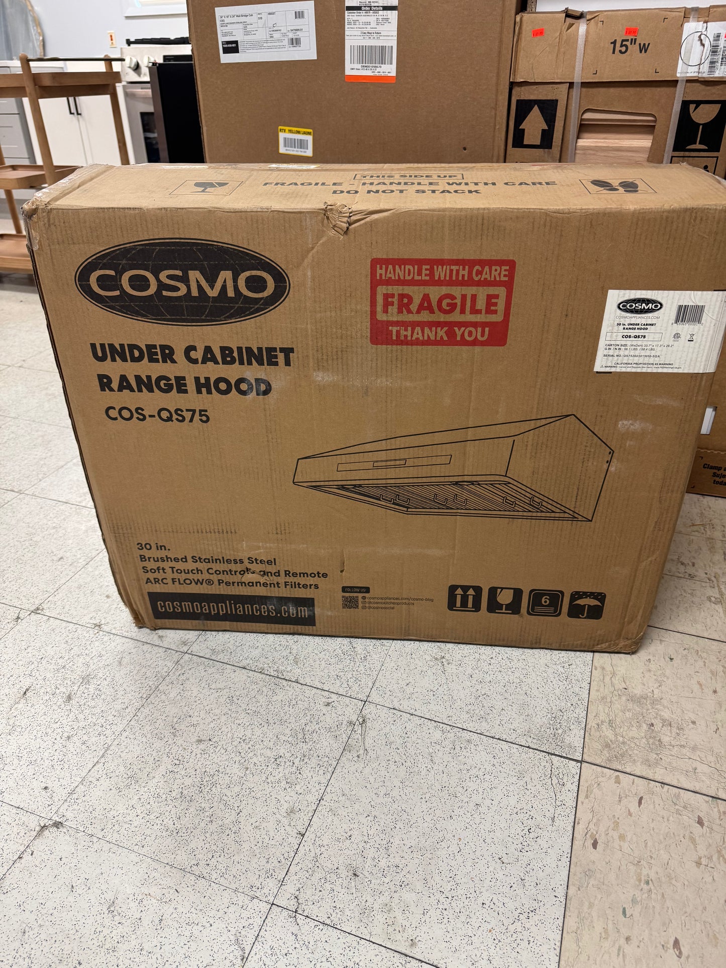 Cosmo 30” Haven Collection Under Cabinet Range Hood