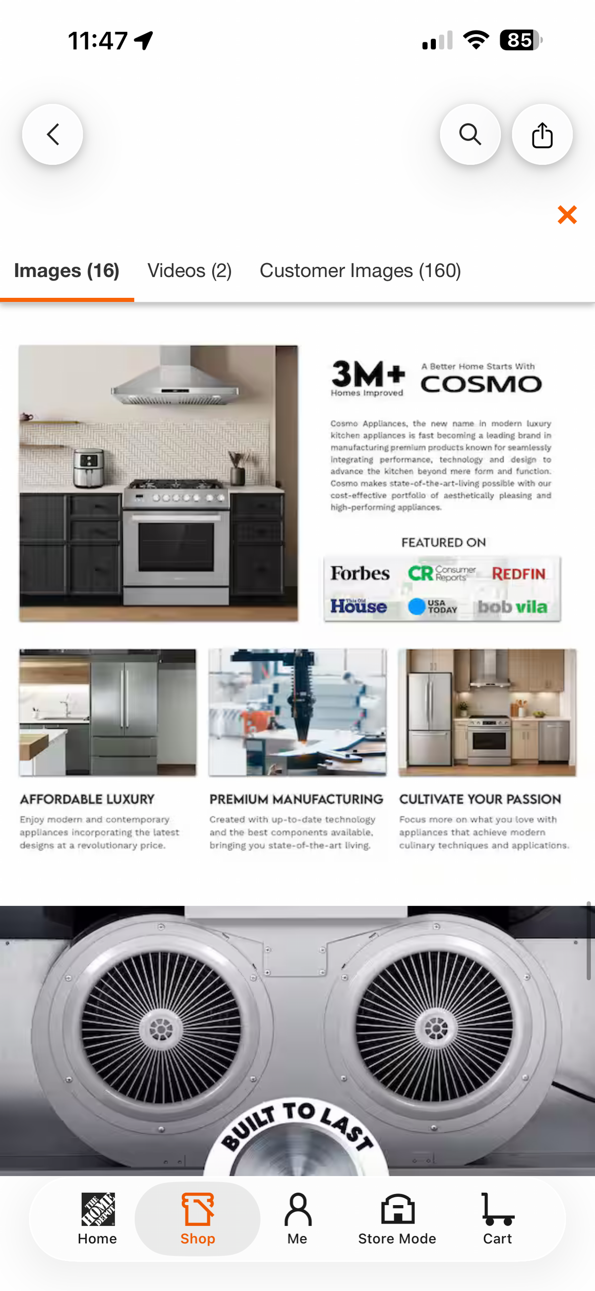Cosmo 30” Haven Collection Under Cabinet Range Hood