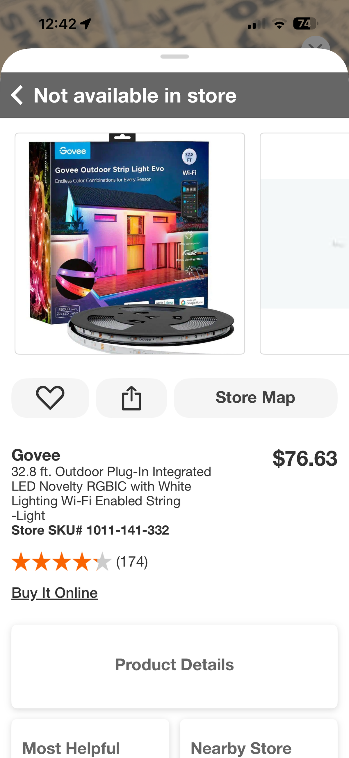 Govee 32.8ft Outdoor Plug-In LED WiFi String Light