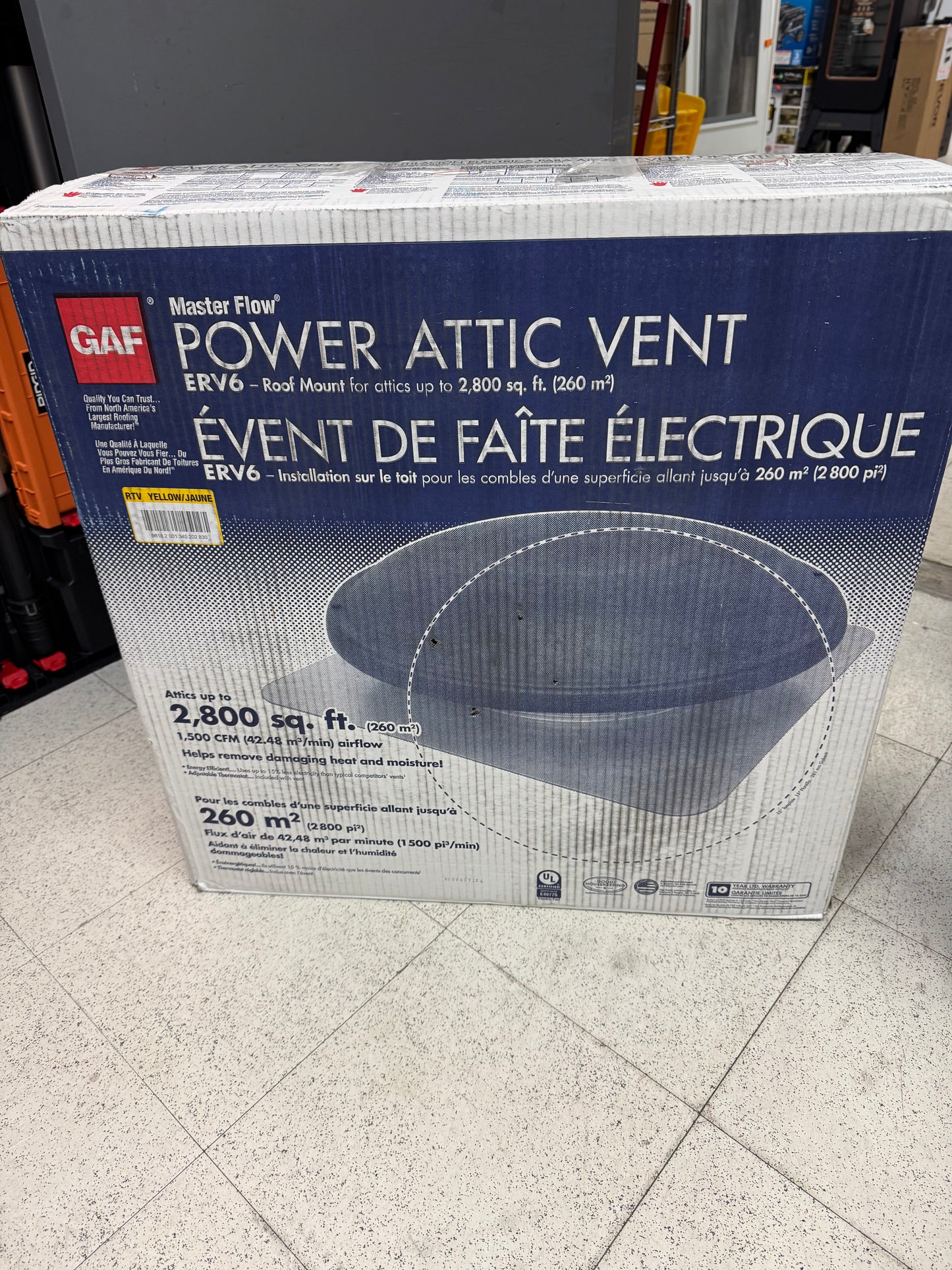 Master Flow 1500 CFM Power Roof Mount Attic Fan