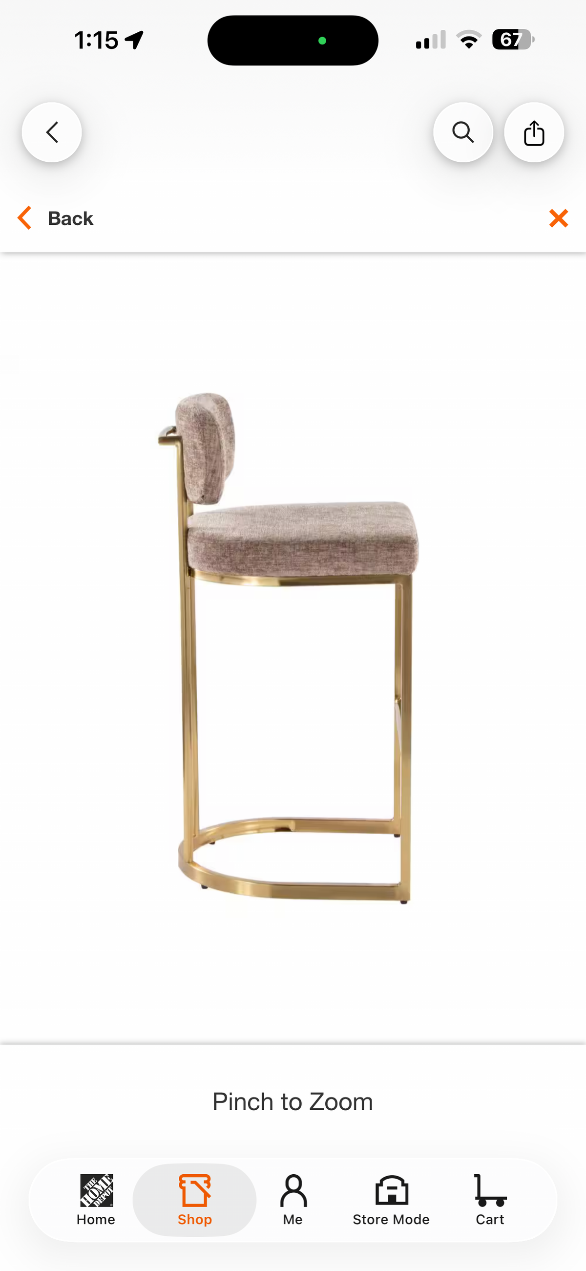 Lumisource Demi Mid-Back Brown Fabric & Gold Metal Fixed-Height Bar Stools