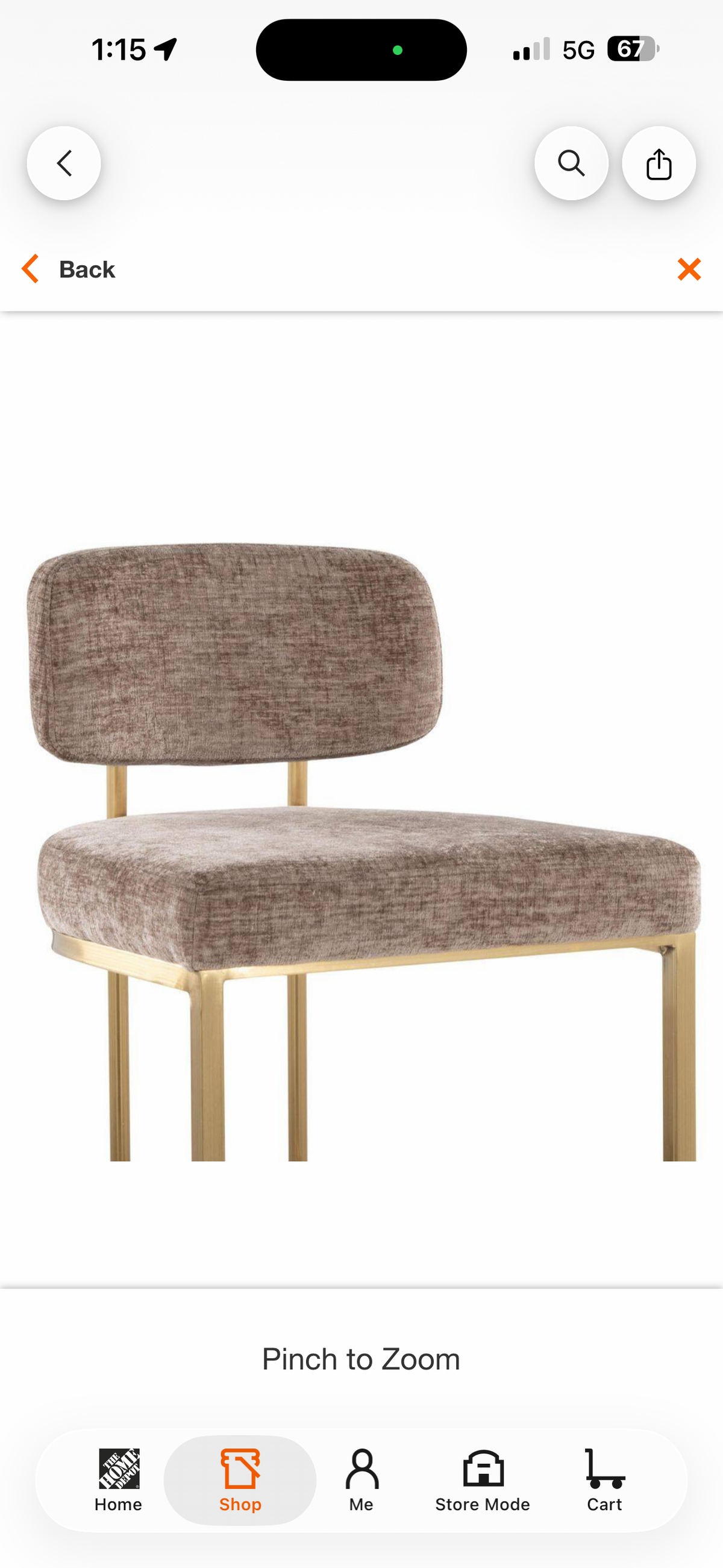 Lumisource Demi Mid-Back Brown Fabric & Gold Metal Fixed-Height Bar Stools