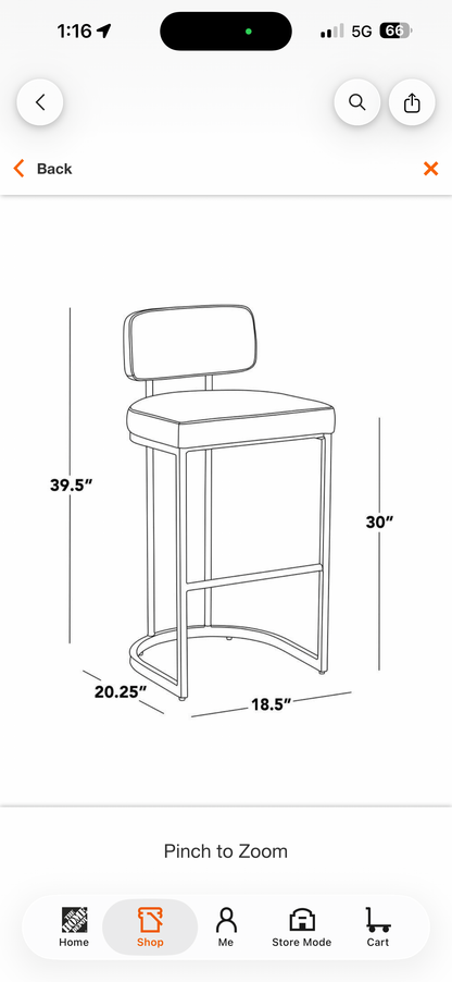 Lumisource Demi Mid-Back Brown Fabric & Gold Metal Fixed-Height Bar Stools