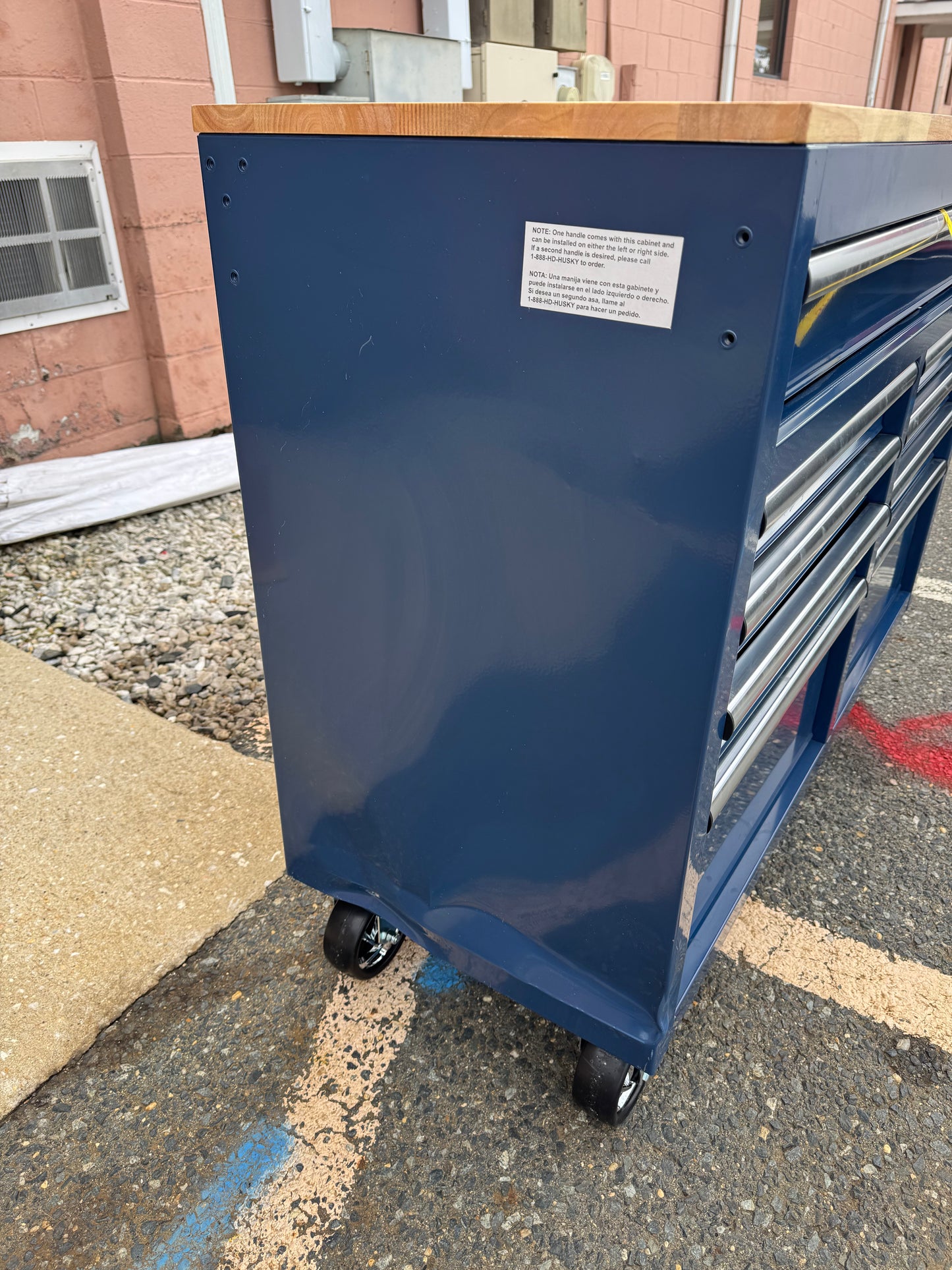 Husky 46” W x 18” D 9-Drawer Gloss Blue Mobile Workbench Cabinet